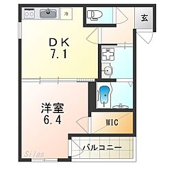 フジパレス住吉長居5番館 1DKの間取図画像