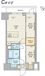 クレストコート江古田 1LDKの間取図画像