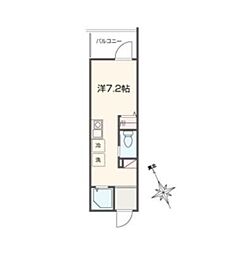 MELLAS相模原 ワンルームの間取図画像