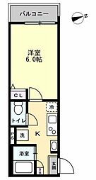 さいたま市岩槻区南平野1丁目アパート 1Kの間取図画像