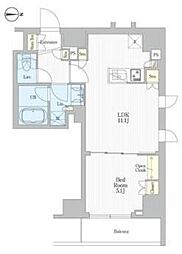 REFRAME5入谷 1LDKの間取図画像