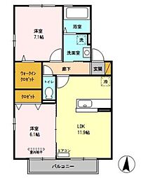 リビングゲートシティ3 2LDKの間取図画像