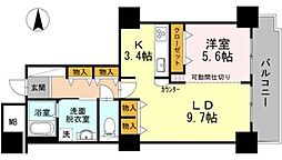 品川シーサイドビュータワー2 1LDKの間取図画像