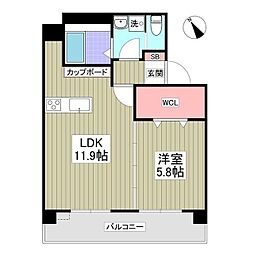 R&Hビル 1LDKの間取図画像