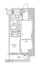 ザ・パークハビオ蕨 1LDKの間取図画像