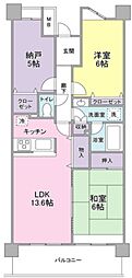セレーノ武蔵中原 2SLDKの間取図画像