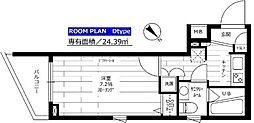 グランドコンシェルジュ用賀アジールコート 1Kの間取図画像