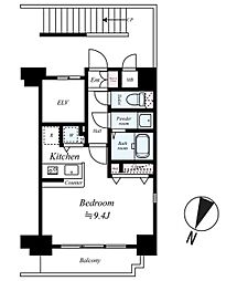グラントゥルース神田岩本町 ワンルームの間取図画像