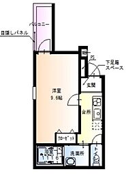 フジパレス鳳中ウエスト 1Kの間取図画像