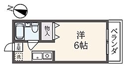 ハタノコーポ程久保1 1Kの間取図画像