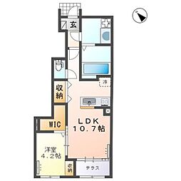 リシェル 1LDKの間取図画像