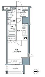 パークハビオ東中野 8階1Kの間取り
