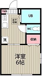 ファミール藤崎 1Kの間取図画像