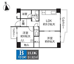 サイプレス住之江 2LDKの間取図画像