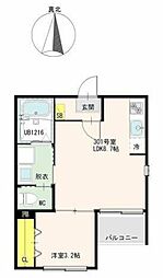 MeiU 1LDKの間取図画像
