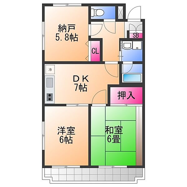 エクセルロワイエフジ ｜大阪府岸和田市西之内町(賃貸マンション3DK・1階・52.26㎡)の写真 その2