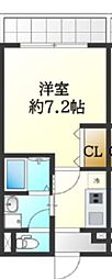 ステリア森ノ宮 1Kの間取図画像