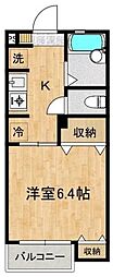 ソフィアヒルズE・F 1Kの間取図画像