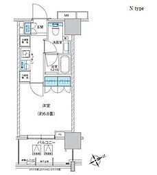 ザ・パークハウス浅草橋タワーレジデンス 1Kの間取図画像