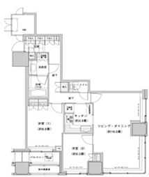 ウエストパークタワー池袋 2LDKの間取図画像