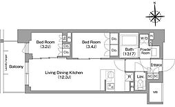 COMFORIALIV大森西 2LDKの間取図画像