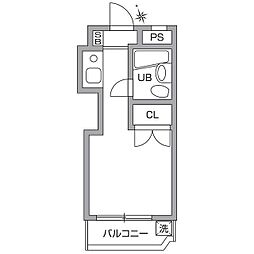 ハイム中原パート1 ワンルームの間取図画像