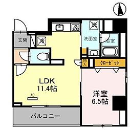 HABITAT平野 1LDKの間取図画像