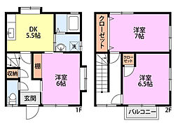 ハミングハイツA 3DKの間取図画像