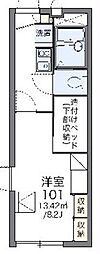 レオパレスはしば2 1Kの間取図画像