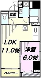 ＴＳ　レガシア 2階1LDKの間取り