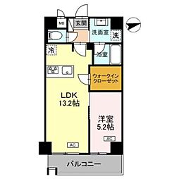 ロイジェントあべの松崎町 1LDKの間取図画像