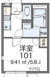 レオネクスト中島 1Kの間取図画像