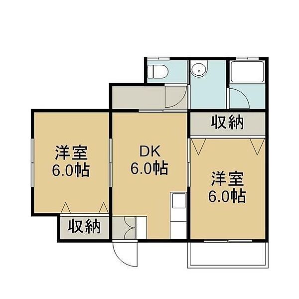 デュープレックス青山 1F｜新潟県新潟市西区青山１丁目(賃貸アパート2DK・1階・51.22㎡)の写真 その2