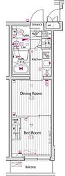 ガーラヴィスタ新板橋 1DKの間取図画像