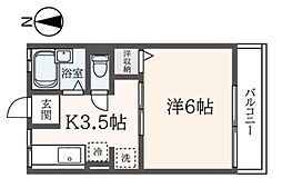 バーディ・コート 1Kの間取図画像