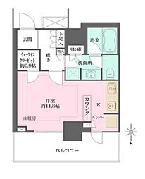 浅草タワー ワンルームの間取図画像