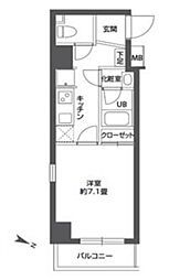ニューシティアパートメントミナミセンジュ 1Kの間取図画像