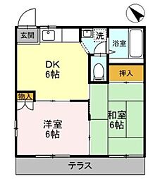ジュネス前島 2DKの間取図画像
