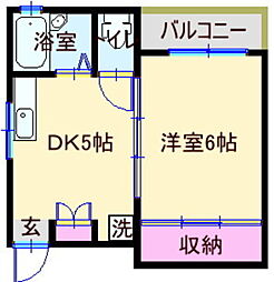 A・Pきゃんどう 1DKの間取図画像