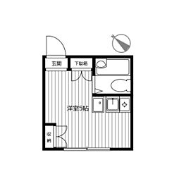 ビーネストA ワンルームの間取図画像