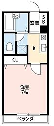 カーサルーチェ 1Kの間取図画像