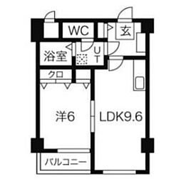 トップヒル 1DKの間取図画像