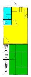 コーポ清 1LDKの間取図画像