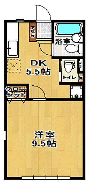 アミューズハイツ 105｜福島県郡山市安積町日出山２丁目(賃貸アパート1DK・1階・31.20㎡)の写真 その2