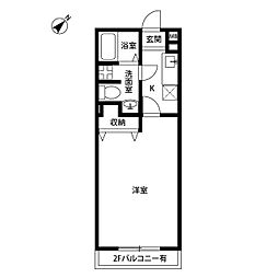 Amour山崎 1Kの間取図画像
