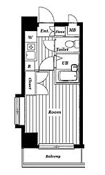 OLIO白山 1Kの間取図画像