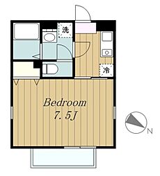 アムールKY 1Kの間取図画像