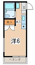 シャトーヌーボー 1Kの間取図画像