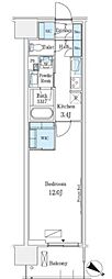 ロイヤルパークス有明 1Kの間取図画像