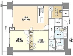 ブランズ渋谷常盤松 2LDKの間取図画像